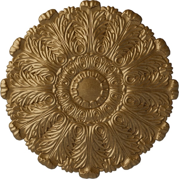 Ekena Millwork Durham Ceiling Medallion (Fits Canopies up to 4 1/4"), Hand-Painted Pale Gold, 31"OD x 1 1/2"P CM31DUPAS - main